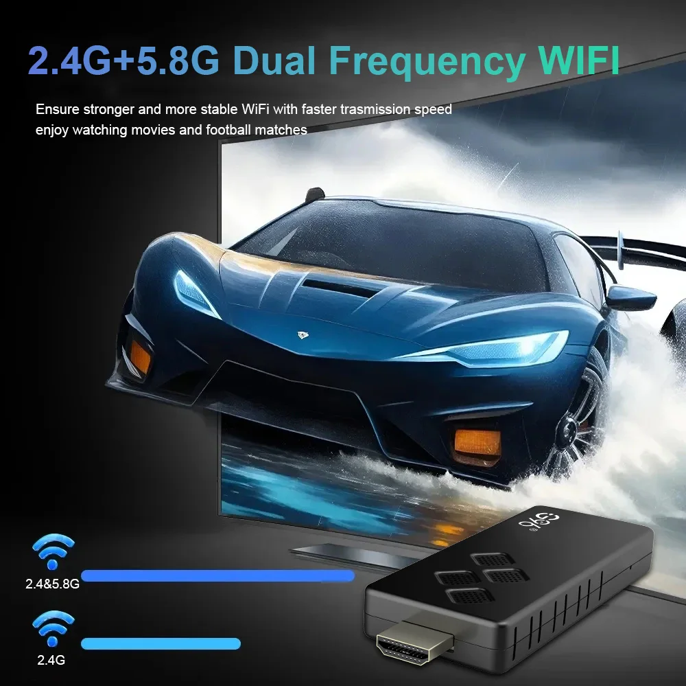 Mortal Android14 4K 1080P HDMI Compatible ATV Mini TV Stick Q2 Wifi6 BT5.0 Allwinner H313 Google Voice Media Player Smart TV Box tv stick
