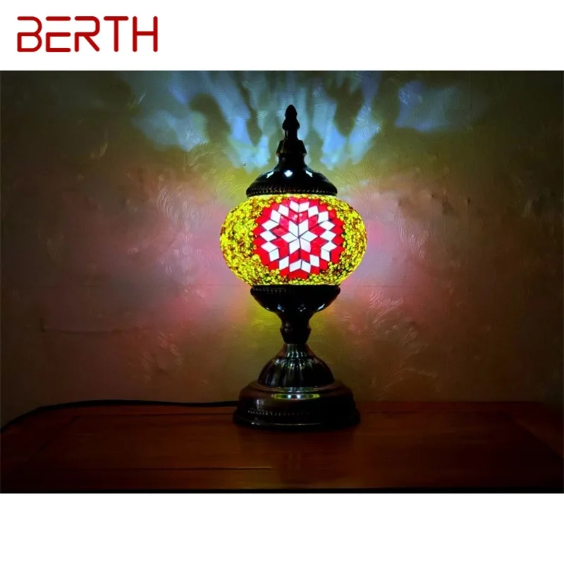 

BERTH Retro Table Lamp Exotic Romantic Creative LED Desk Light for Home Living Bedroom Bedside