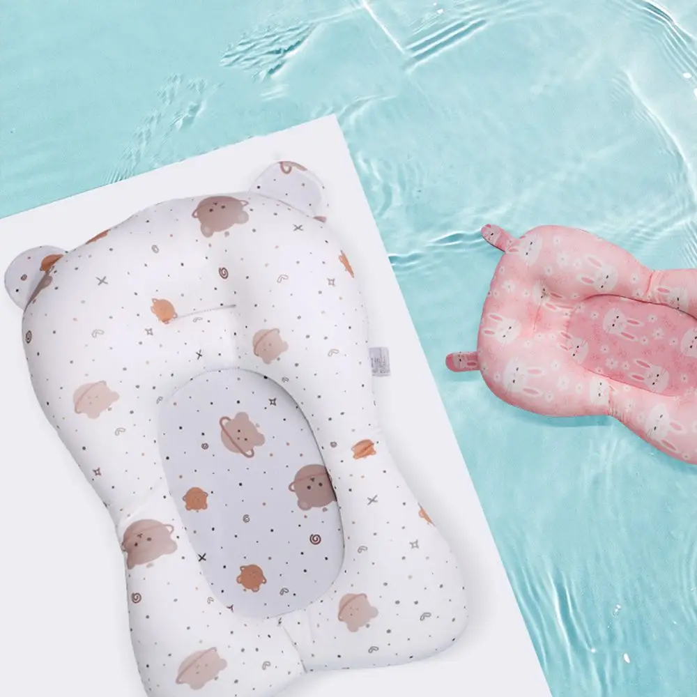 Cuscino di Sicurezza per Bagnetto Neonati a Forma di Orsetto e Coniglietto, Tappetino di Supporto per Vasca da Bagno, Sedile da Bagno per Neonati