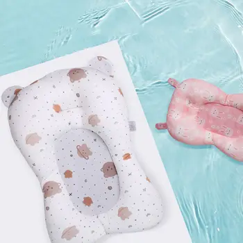 Cuscino di Sicurezza per Bagnetto Neonati a Forma di Orsetto e Coniglietto, Tappetino di Supporto per Vasca da Bagno, Sedile da Bagno per Neonati