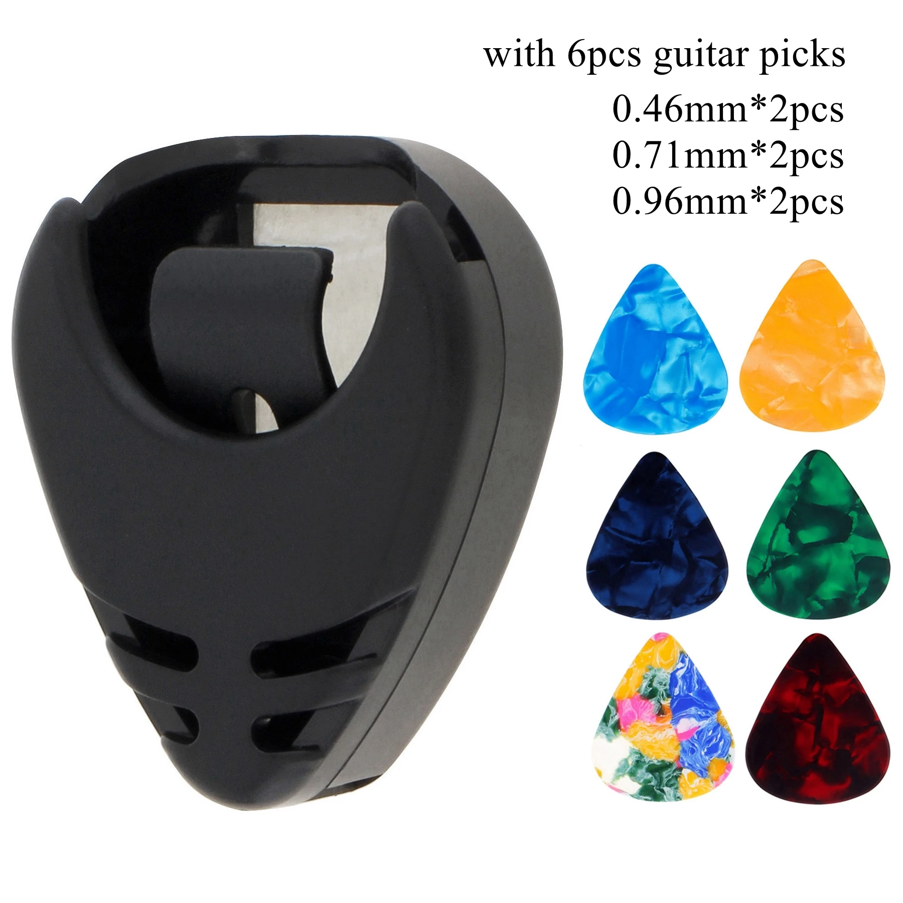 Sleek Black Adhesive Guitar Pick Holder