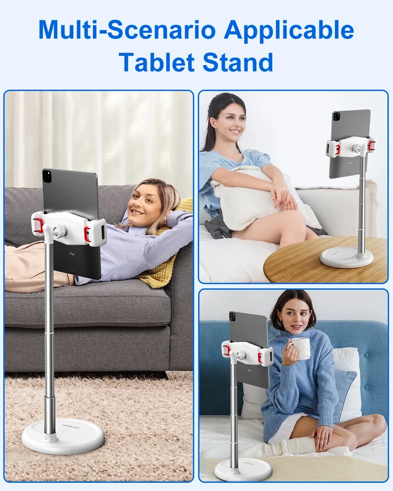 Supporto da pavimento regolabile tapis roulant letto 4.6-12.9 pollici supporto per telefono Tablet supporto flessibile a collo di cigno Base stabile per Ipad Pro  7