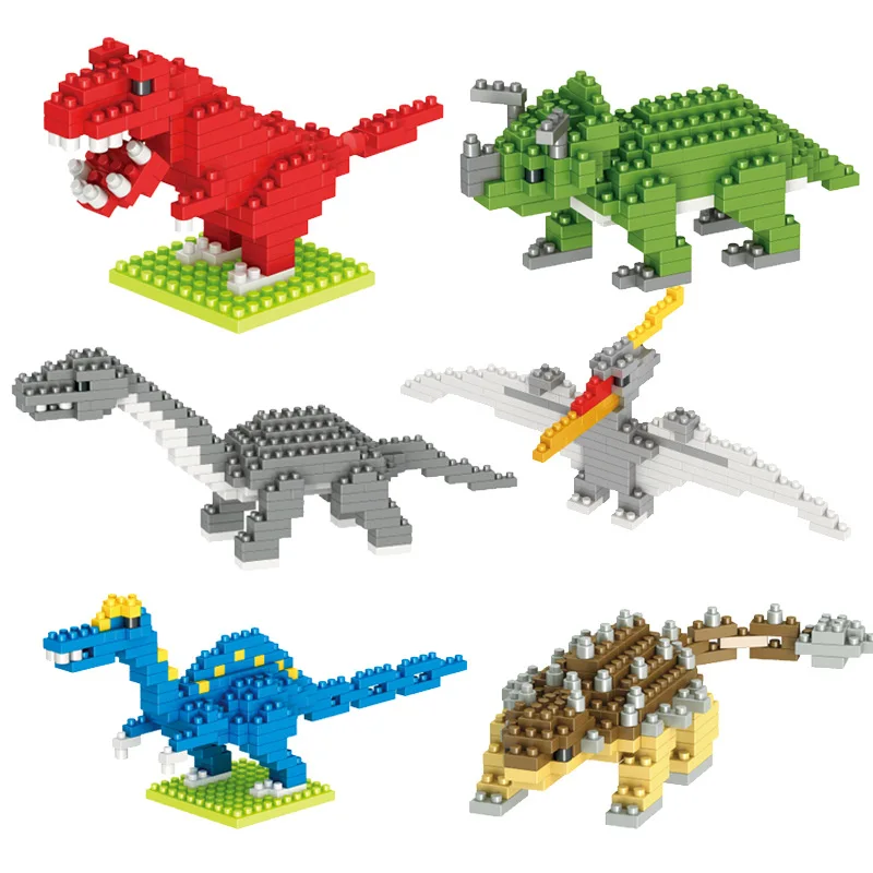 

Building Blocks Micro Diamond Small Particles Animal Dinosaur Series Boys Children Assembling and Combined Toys Gift