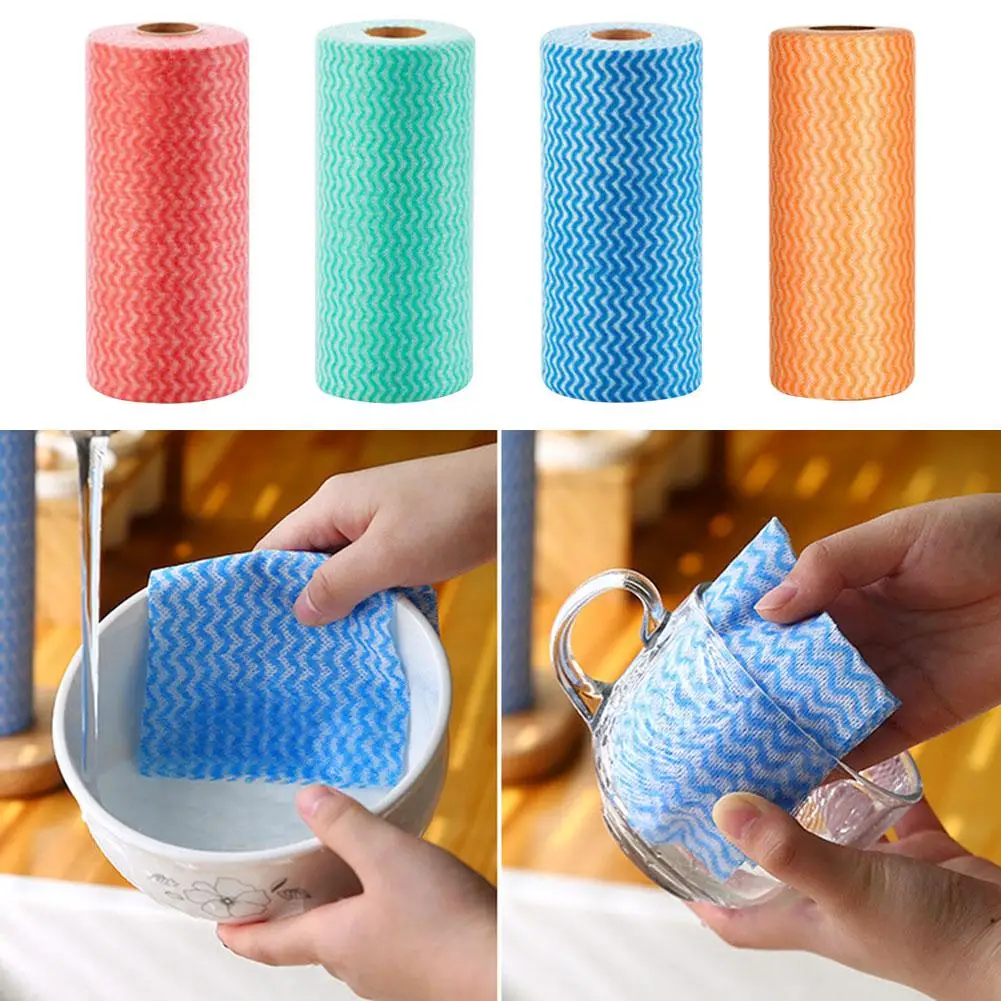 50 Paper Towel Roll Cleaning Cloth Disposable Cleaning Cleaning Cleaning Wipe Towel Kitchen Dish Cloth Towel Household Clot N9A1