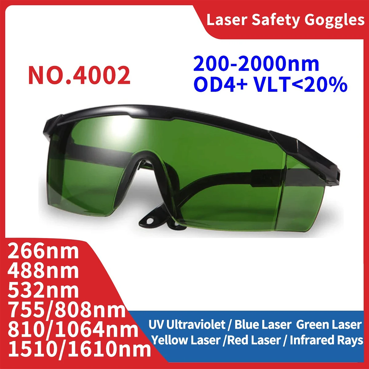 Laser Safety Glasses Goggles IPL 1064nm Infrared 355nm UV Protective Glasses Shield Protection Eyewear for Laser Machine Work
