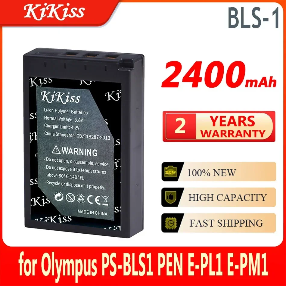 Batteria Kikiss Bls-1 2400Mah Per Olympus Ps-Bls1 Pen E-Pl1 E-Pm1 Ep3 Epl3 Evolt E-420 E-620 E-450 Fotocamere Slr Digitali