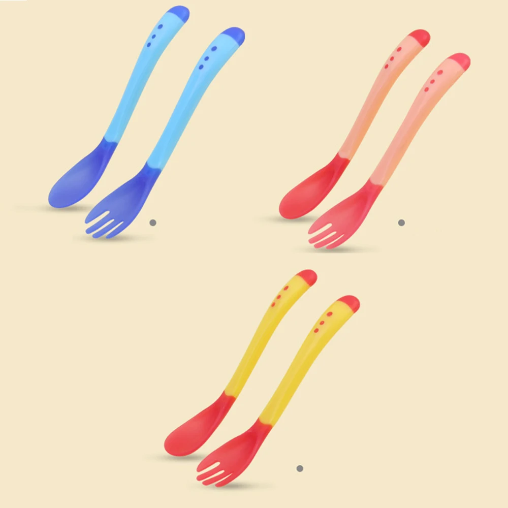 3 PCS Baby Learnning Dishes With Suction Cup Assist food Bowl Temperature Sensing Spoon Drop Baby Spoon Bowl Set Tableware