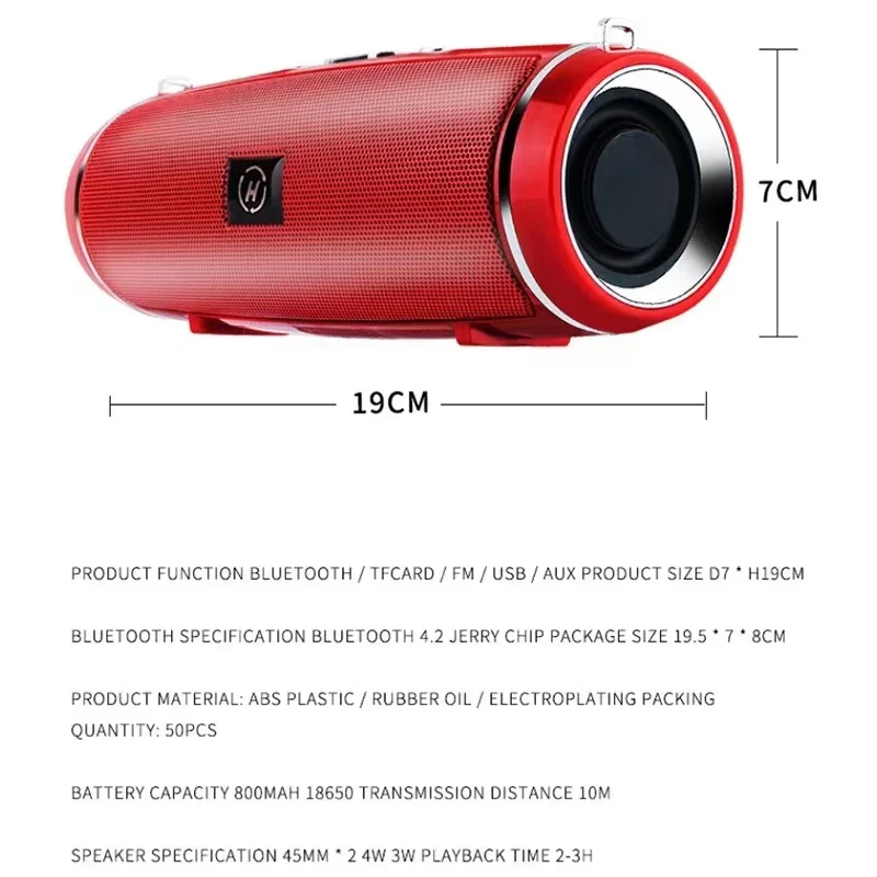 200W Portable Bluetooth Speaker IPX7 Waterproof Outdoor HIFI Pillar Speaker Subwoofer Stereo Speaker FM Radio TF Boom Box 6