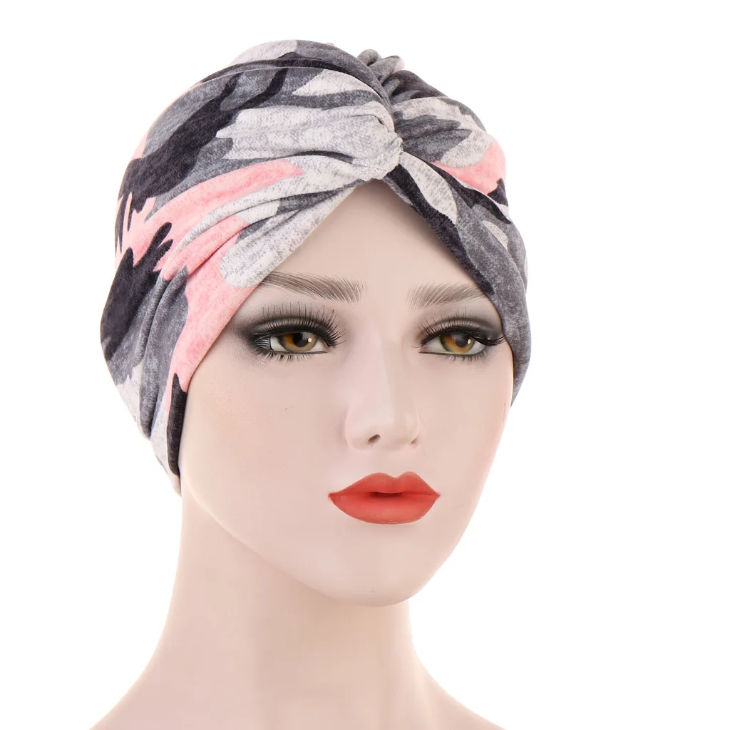 Skullies Beanie Chemo Headwear Hut Frauen Mädchen Super Weiche Dünne Gefühl Stil Verknotet Floral Beanie Hut Turban Kopf Wrap Haar HT219 – Detail 13