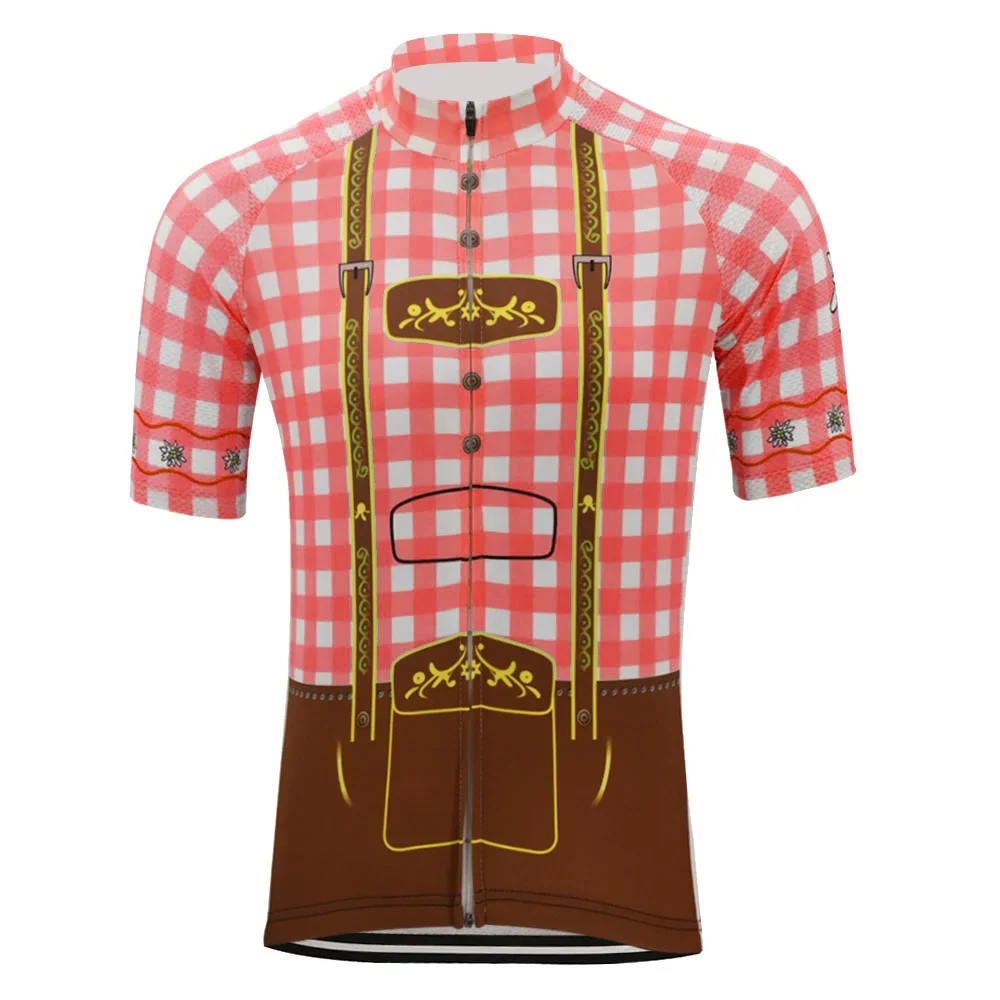 Men Plaid Shirt Cycling Jersey Set Summer Bib Shorts 9D Gel Pad Cycling Tops Mtb Ropa Ciclismo Bike Wear Clothing Short Sleeve