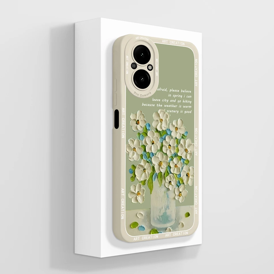 Artistic Style Soft Liquid Silicone Full Coverage Phone Protector Case in Vibrant Colors