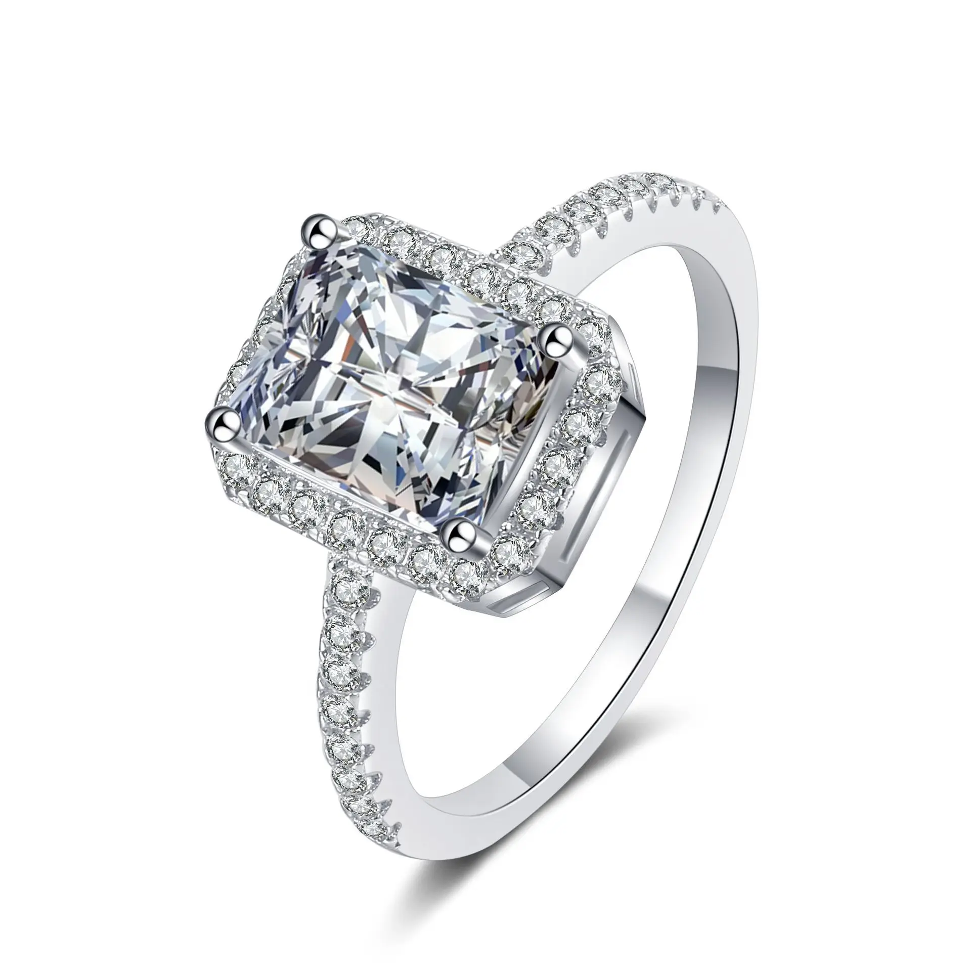 Women's Four Claw Alien Mosonite Ring