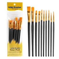 10Pcs Paint Brushes Set, Nylon Hair Paint Brushes for Acrylic Oil Watercolor Face Nail Art, Miniature Detailing Painting Drawing 1