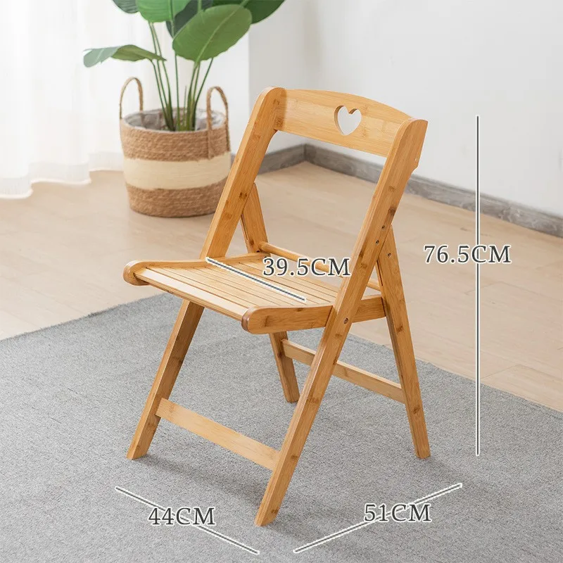 Retro Foldable Chair Home Back Chair Nordic Solid Wood Dining Office Computer Stool Simple And Simple Portable
