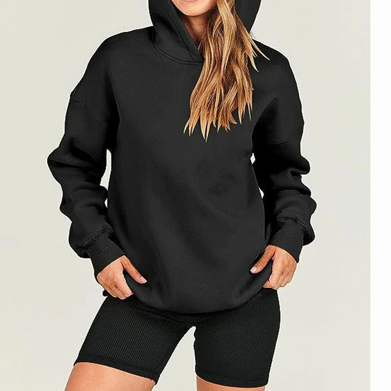 Women's Loose Hooded Sweatshirt Sports Casual Long Sleeve Warm Top