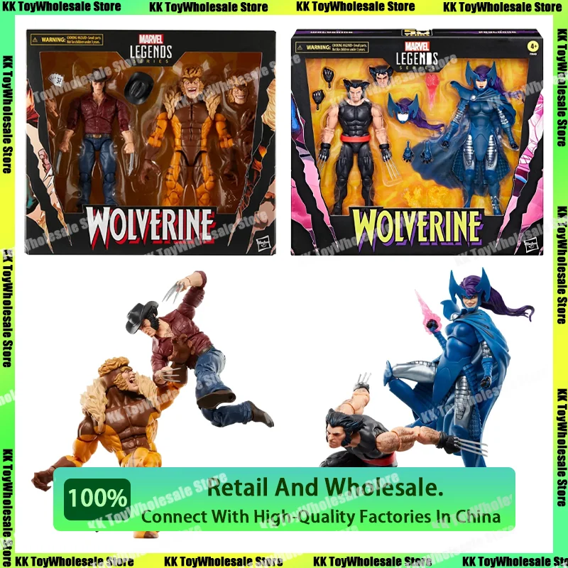 

[In Stock] Marvel Legends Wolverine 50th Anniversary Logan Sabretooth Psyloche 2 Pack Anime Figure Statue Figurine Gifts Toys