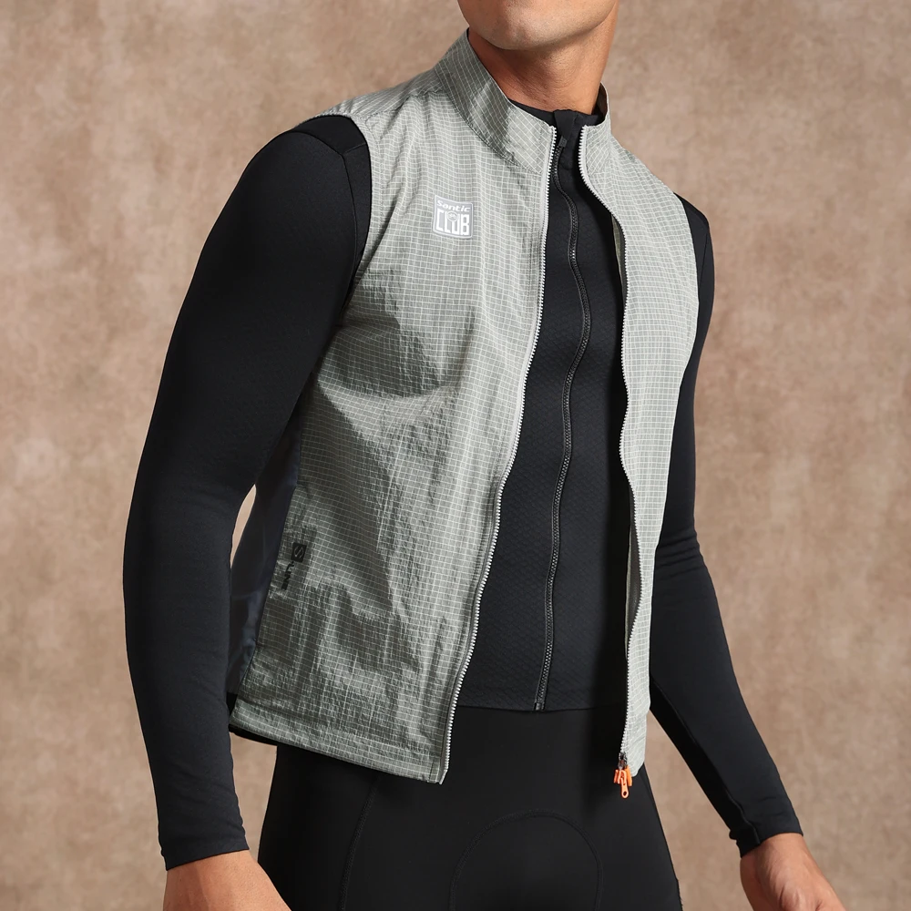 Men Cycling Vest Windproof Lightweight Cycling Vest Sleeveless Clothes for Men and Women Santic WZ24C07048