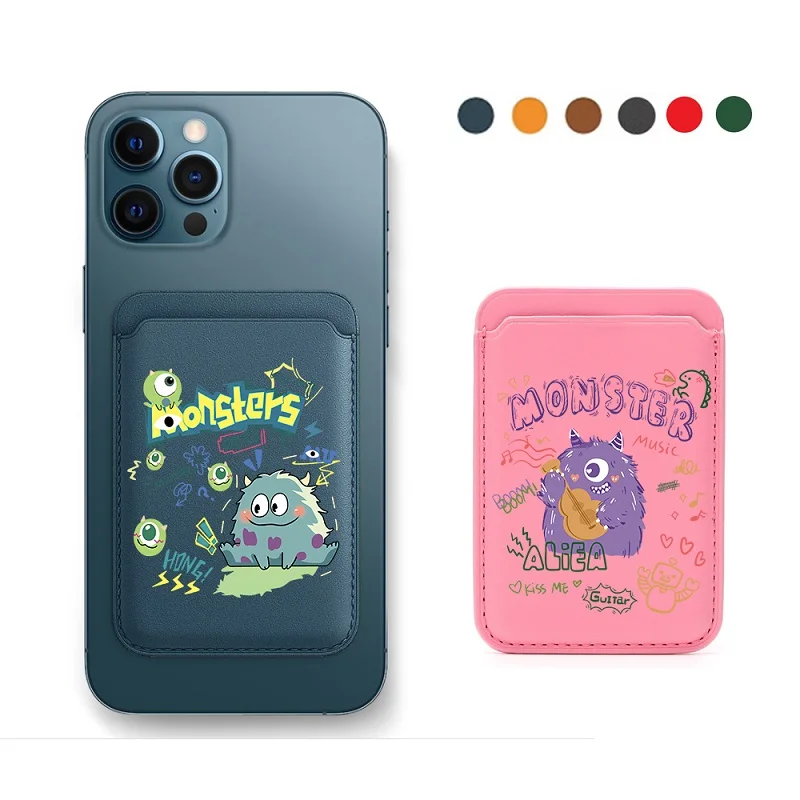 

Cartoon Monster PINK PU Leather Card Holder For Magsafe Magnetic Card Bag Wallet Case For iPhone 12 13 14 15 15promax card case