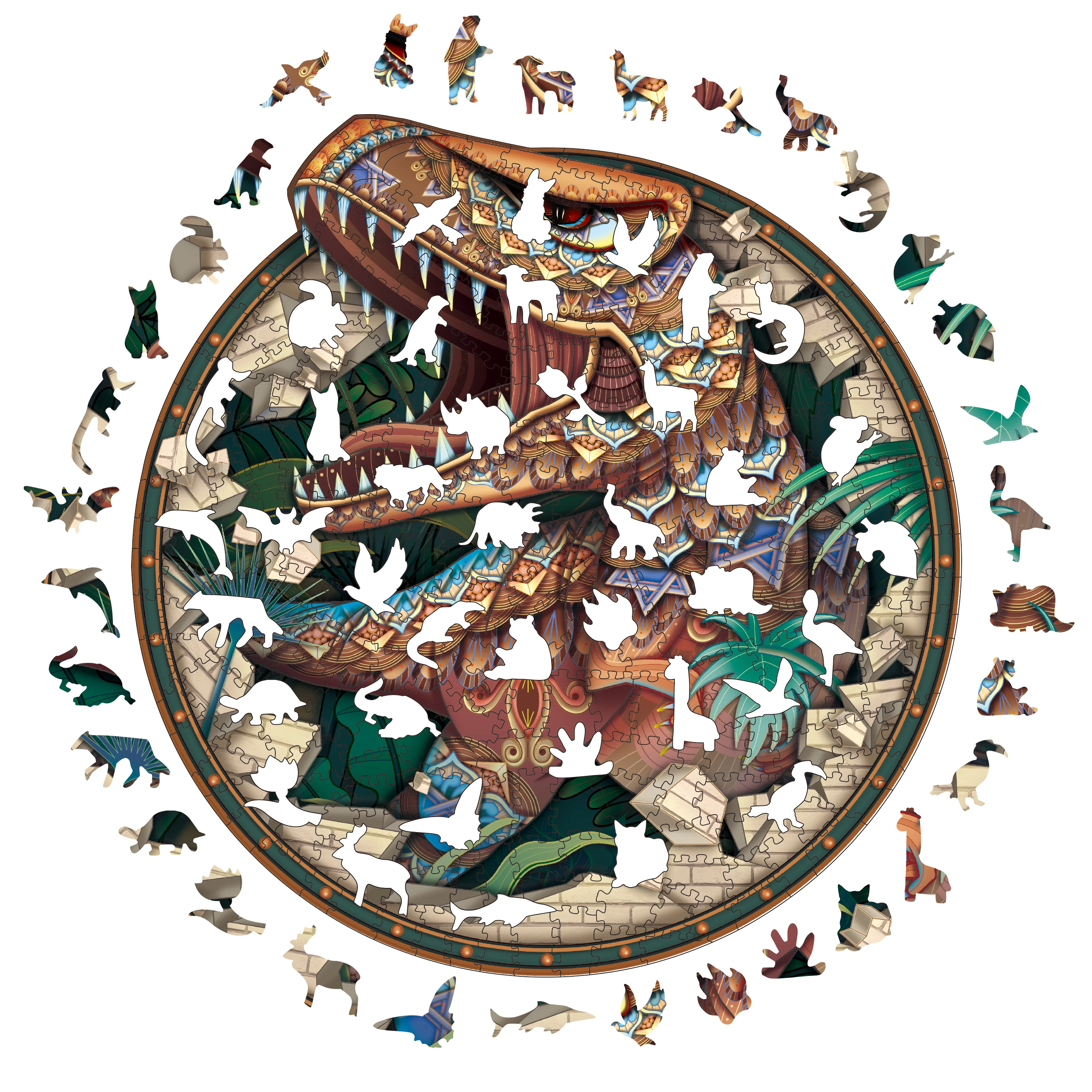Wooden Puzzles for Adults, 100/200/300 Pieces Uniquely Irregular Animal Shaped Wooden Puzzles, High-difficulty Puzzle 2