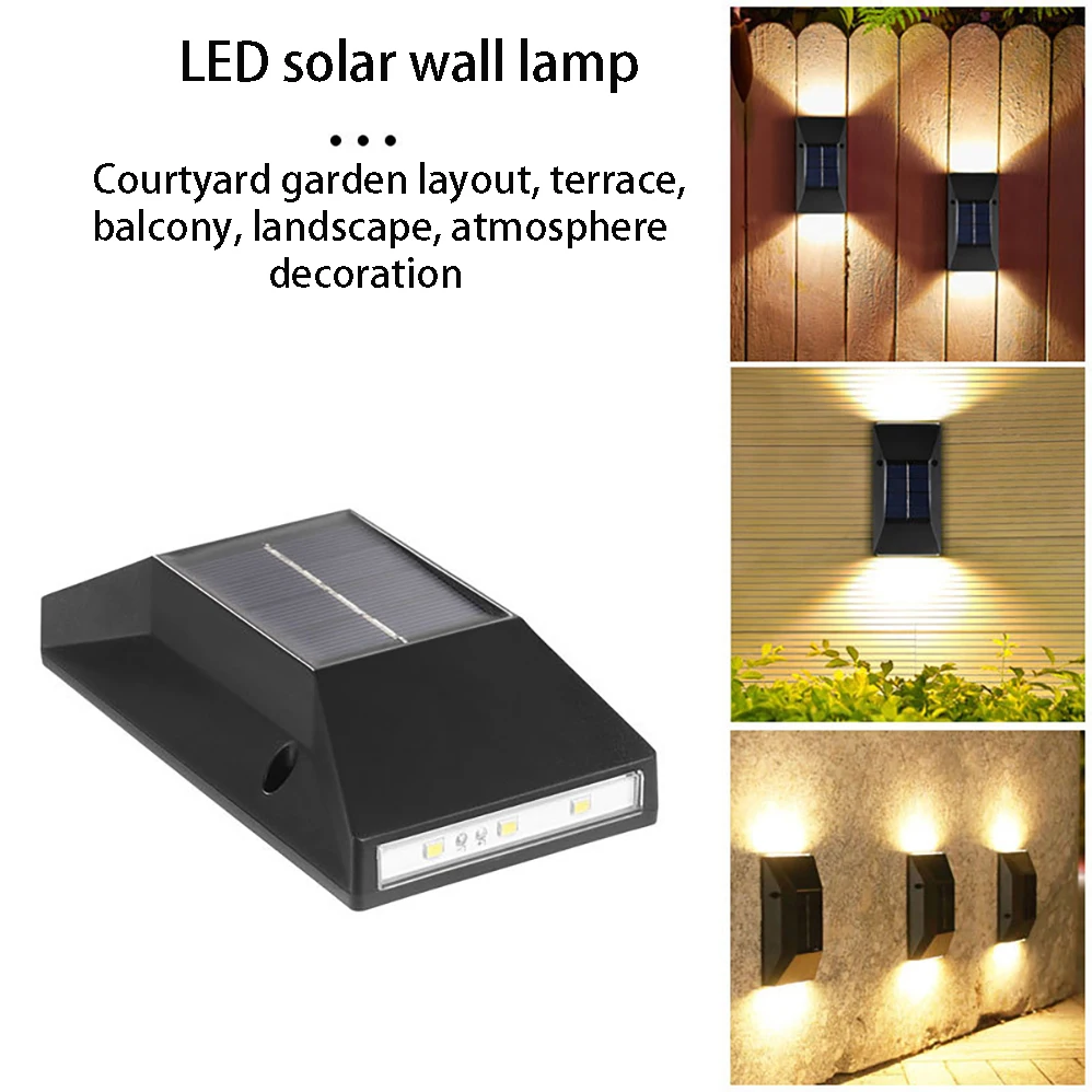 

LED Solar Wall Lamp Lithium Battery 600mA IP65 Waterproof Outdoor For Garden Yard Fence Decor Lamps with 3 Years Warranties