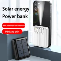 50000mah Solar Power Bank Built 4 Cables Portable Fast Charging Large Capacity Charger Powerbank For Iphone Samsung Huawei 2