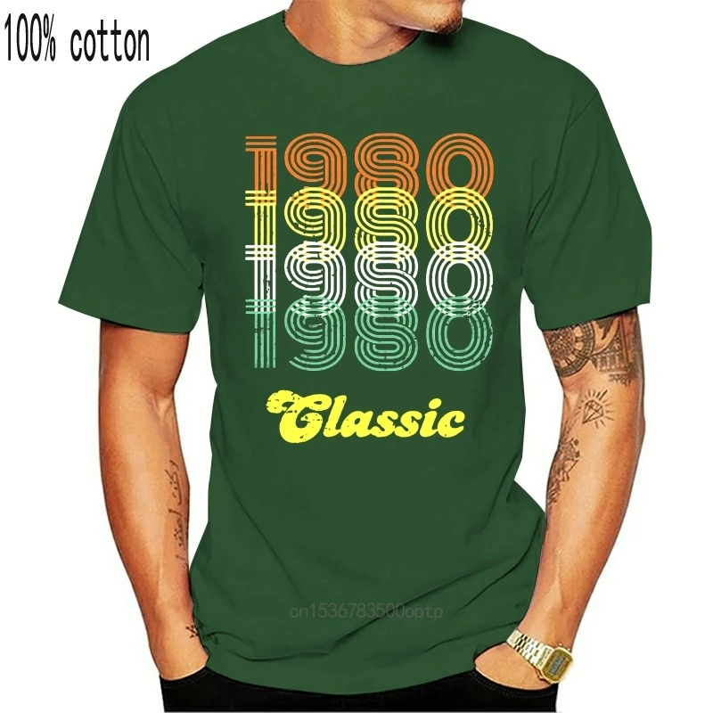 

100% Cotton O-neck Custom Printed Tshirt Men T Shirt 1980 Classic - 1980s Women T-Shirt