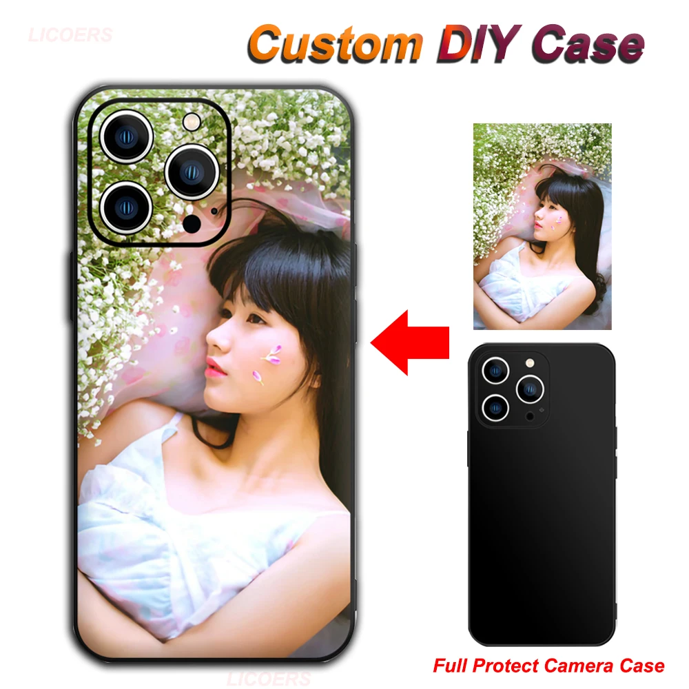 Custom Photo Tempered Glass Case for iPhone 13 12 Pro Max Mini 11 XS Max XR SE X 8 7 Plus 6 6s Plus Case Unique Bumper DIY Case iphone 11 clear case