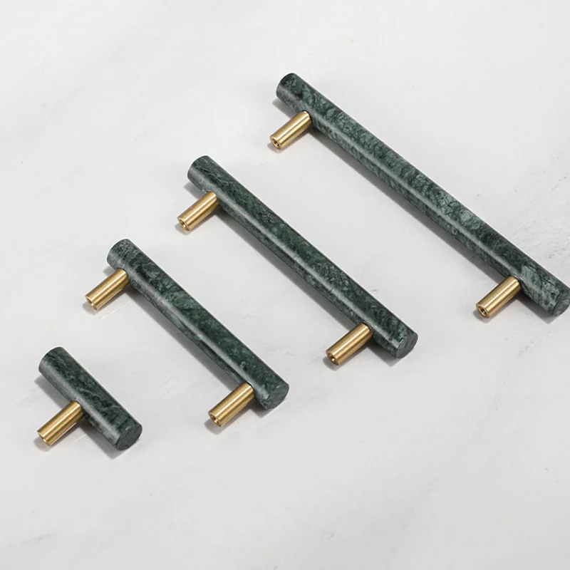 화이트 스톤 옷장 손잡이, 천연 대리석 캐비닛 손잡이, 황동 서랍 당김, 드레서 찬장 바 손잡이, 북유럽 가구 하드웨어