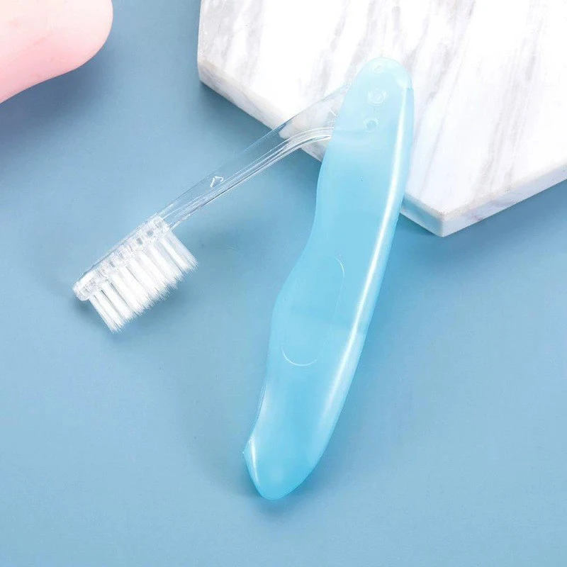 수동 접이식 여행용 칫솔 휴대용 풀 헤드 중간 강모 마이크로 화이버 무향 간편 세척 구강 관리 도구