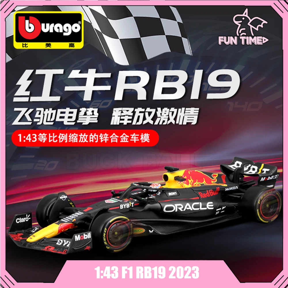 Bburago 1:43 F1 Rb19 2023 Racing Tag Heuer Champion Red Bull #1 Verpunpen #11 Perez Alloy Car Die Cast Model Collection Toy