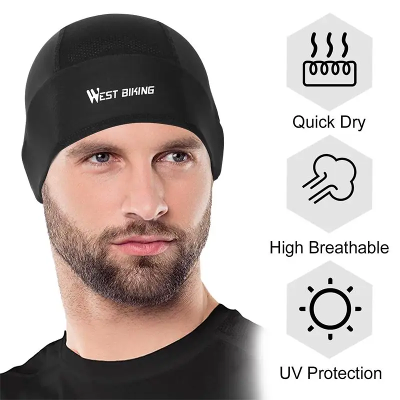 WEST BIKING Summer Cycling Skull Caps Anti-UV Bike Hat Helmet Liner Men Women Outdoor Running Skiing Motorcycle Bicycle Caps cycling headwear