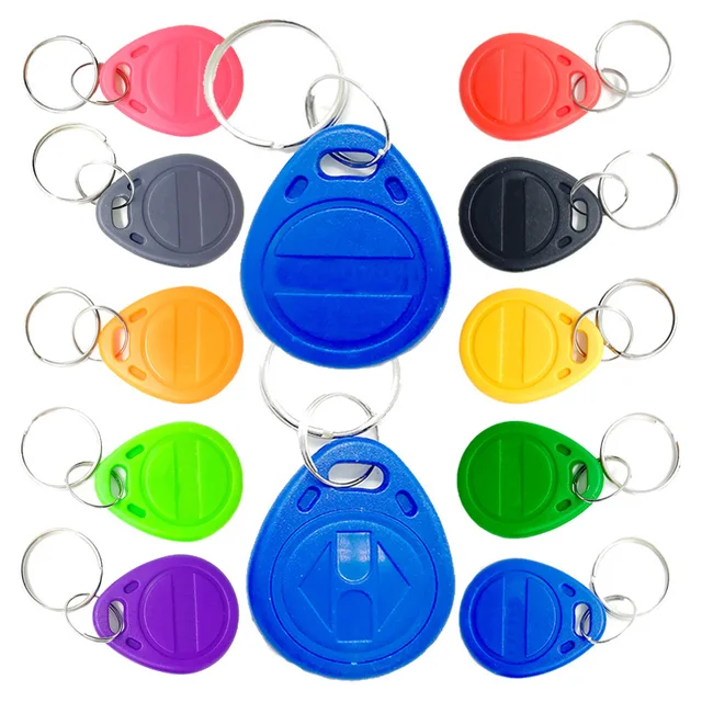 10/20pcs ID Key 125KHz Keyfobs Read-Only RFID Tag Sticker Keychain Fob Token Ring Proximity Chip TK4100 Read Only Readable Card 1