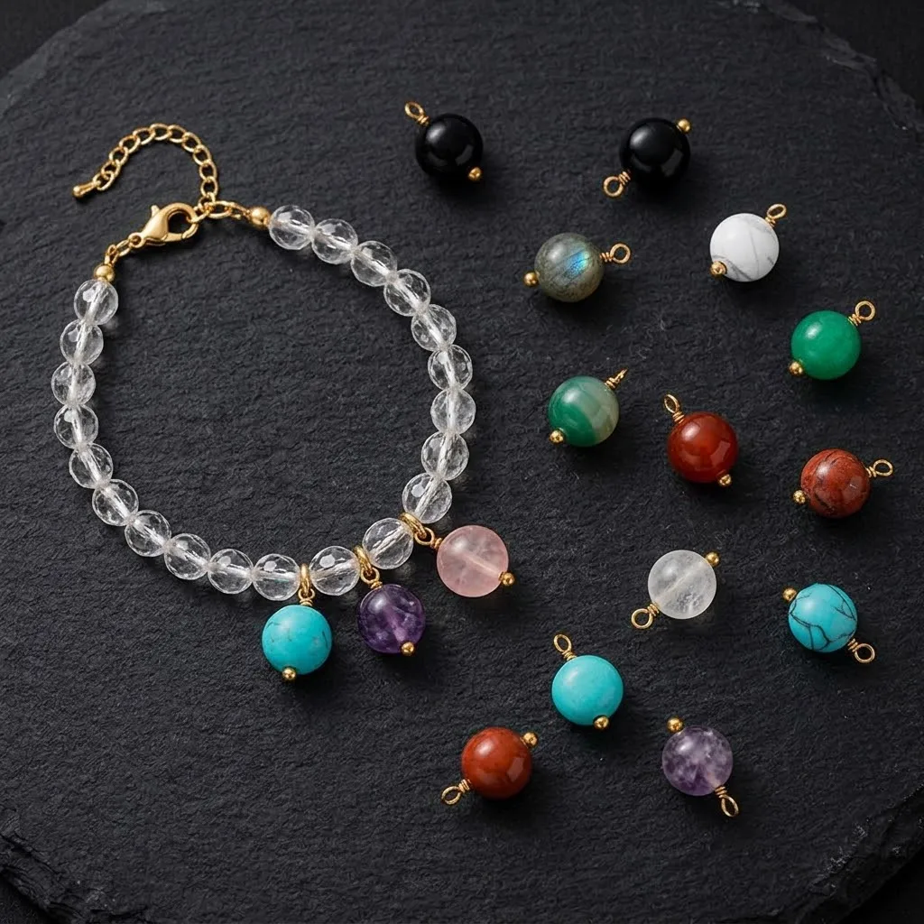 5 Stück/Lot Edelstahl-Anhänger in Oblatenform mit Stein für DIY-Halsketten, Armbänder, Schmuckherstellung, Zubehör, Bastelbedarf