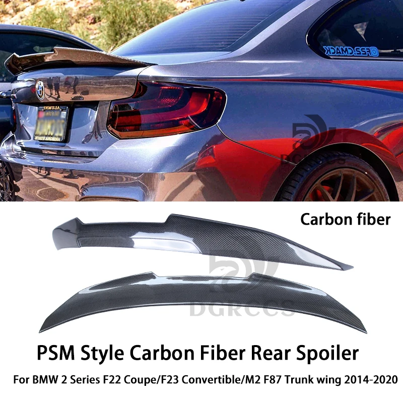 

For BMW 2 Series F22 Coupe/F23 Convertible/M2 F87 PSM Style Carbon fiber Rear Spoiler 2014-2020 Carbon fiber Glossy black