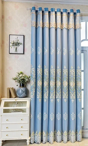 Tende oscuranti complete per soggiorno, sala da pranzo, camera da letto, doppio tessuto di garza ricamato in rilievo, uno personalizzato