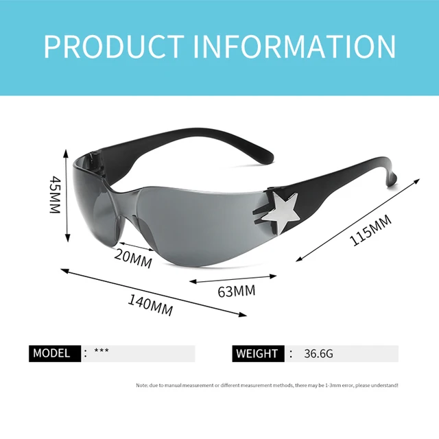 Gafas de sol deportivas de lujo para mujer y hombre, lentes de una pieza, estilo Punk, diseñador de marca, Y2K, UV400 - Imagen 5