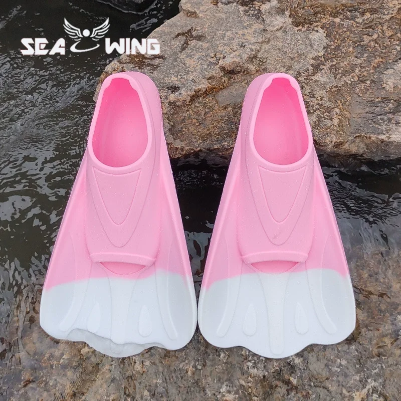 Adult Kids Snorkel Swimming Fins Flippers Equipment Set Wear-resistance Silicone Professional Scuba Diving Fins Short 3