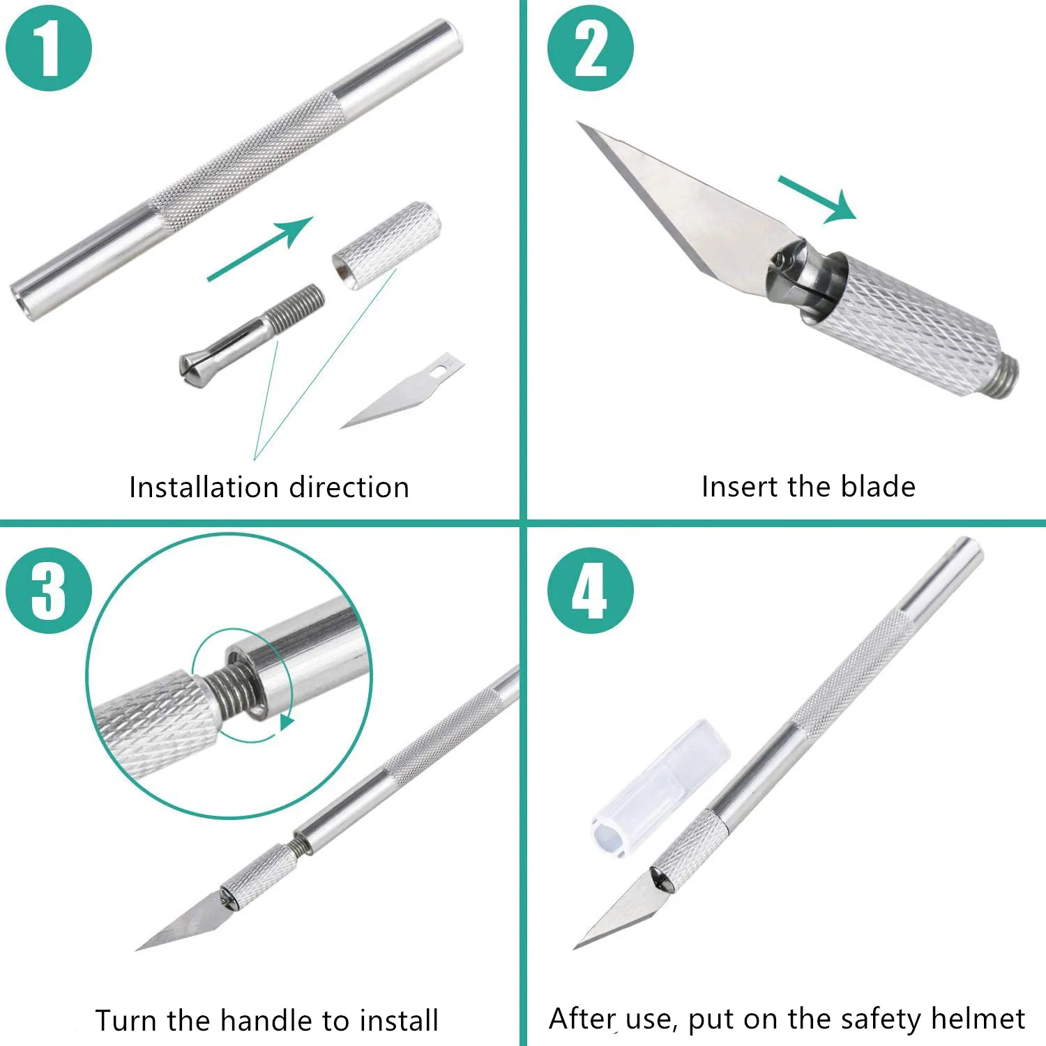 Wood Cutter Knifes Colorful Aluminum Alloy Carve Tool Sculpture Utility Engrave Sharp Metal Scalpel Woodcarve Blade