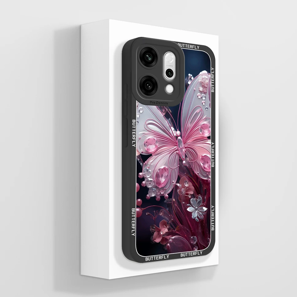 Butterfly Soft Liquid Silicone Bumper Phone Case - High Quality Protective Cover