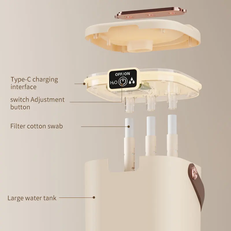 3-hole air humidifier 1.8L capacity spray 4-gear essential oil perfume diffuser with night light 3-nozzle humidifier 5