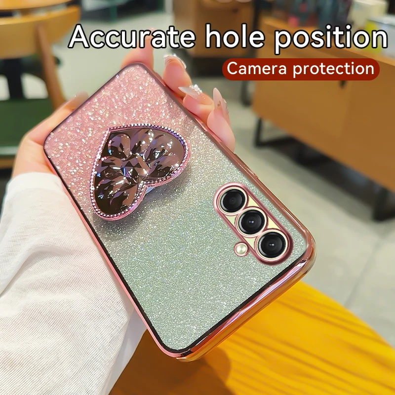 Gradient Glitter Plating Silicone Soft Back Cover