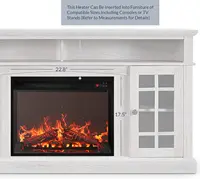 Electric fireplace insert, recessed fireplace heater with remote control, indoor fireplace heater with adjustable brightness 2