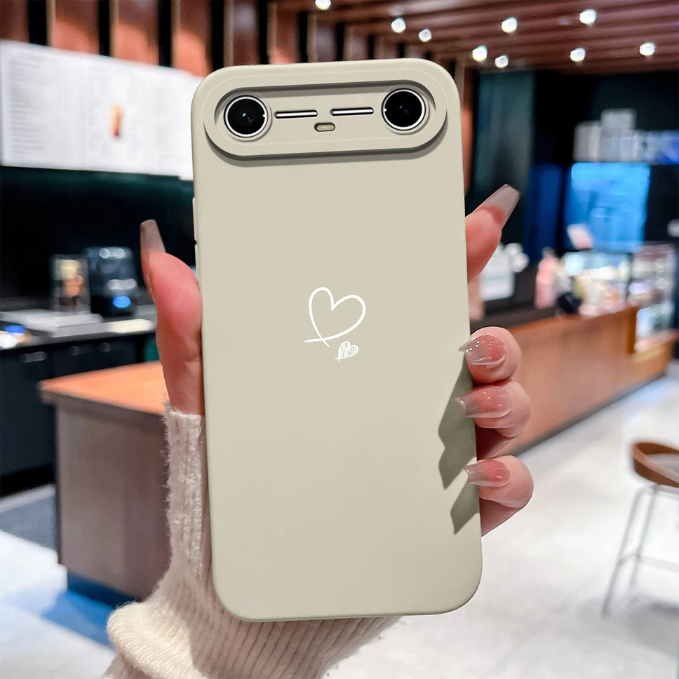 Fashion Love Heart Soft Smooth Liquid Silicone Phone Case Cover for Tecno Pova / Spark Slim