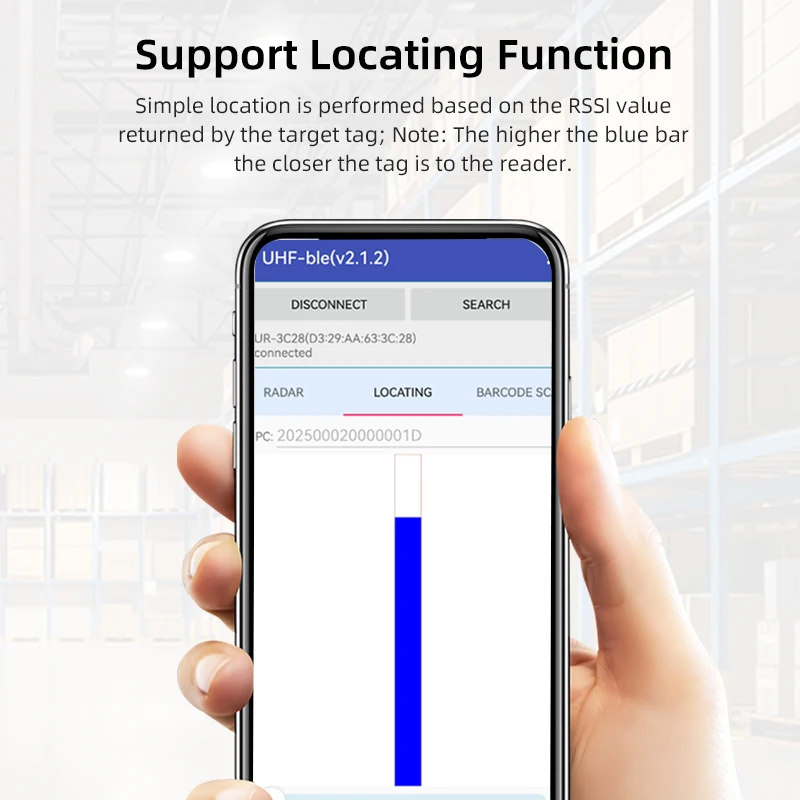 UHF RFID 핸드헬드 리더 휴대용 860-960MHz 핸드헬드 RFID 리더 UHF 스캐너 바코드 1D/2D 지원