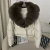 OFTBUY Short Puffer Jacket Thick New Big Natural Real Fox Fur Jacket Women Autumn Winter Female White Duck Down Coat Feather 5