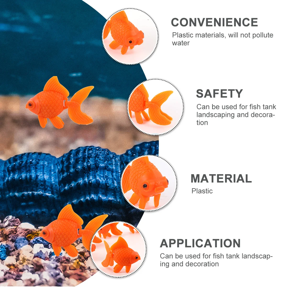 10 Pcs Fake Tropical Fish Plastic Fish Fake Tropical Aquarium Decorations Tank Pet Products Simulation Goldfish