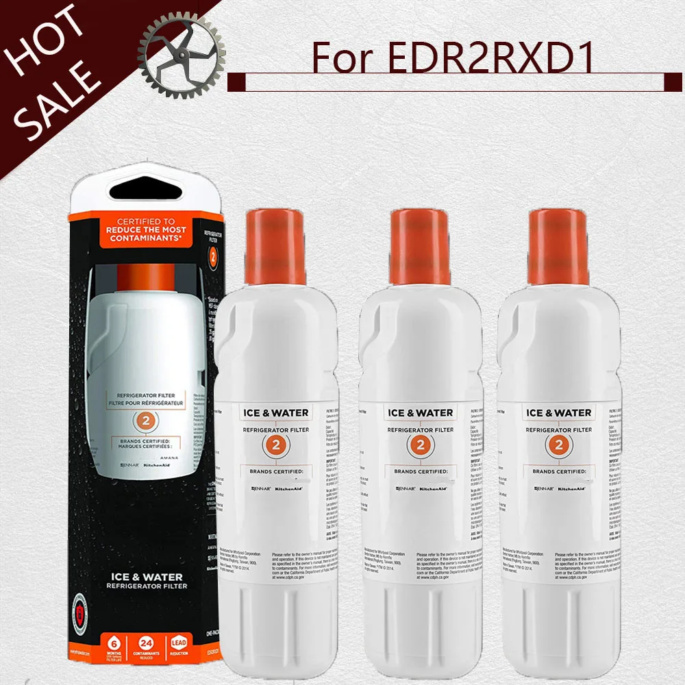 3PCS Refrigerator Water Filter for EDR2RXD1