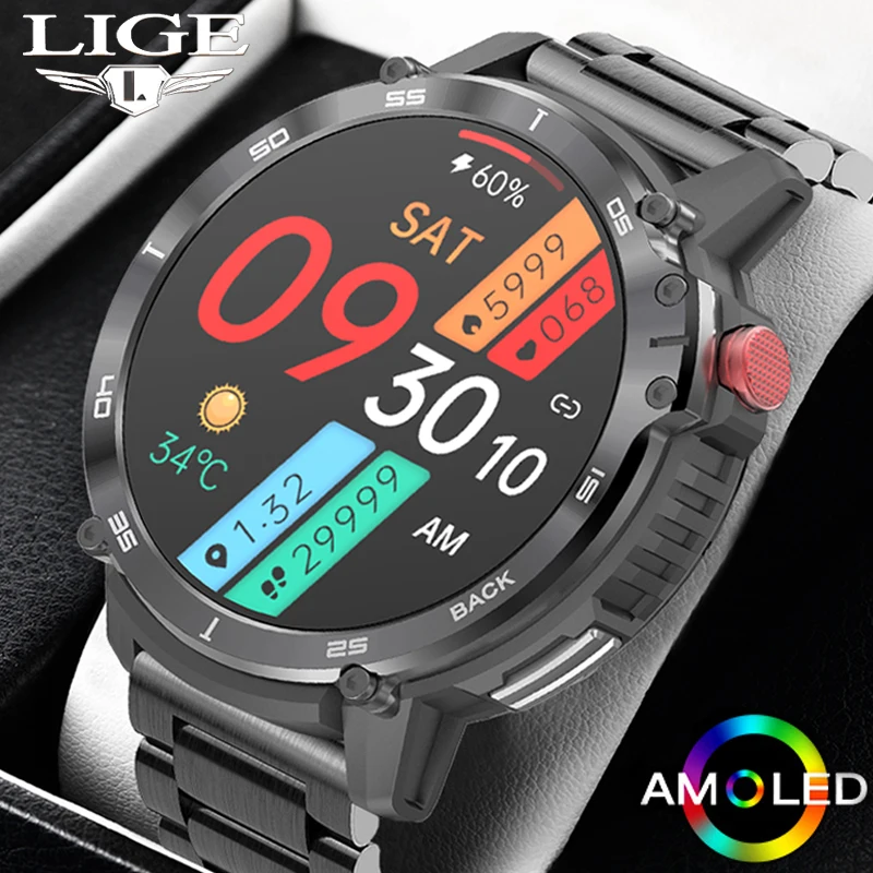 

Смарт-часы LIGE мужские водонепроницаемые, 4 Гб, IP68, Bluetooth