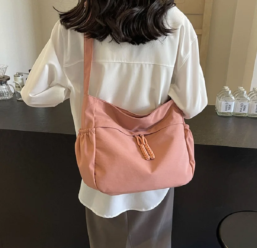 Casual Nylon Hobos Crossbody Bags Solid Zipper Women's Bags 2025 Fashion High Capacity Solid Color Single Shoulder Totes Bag