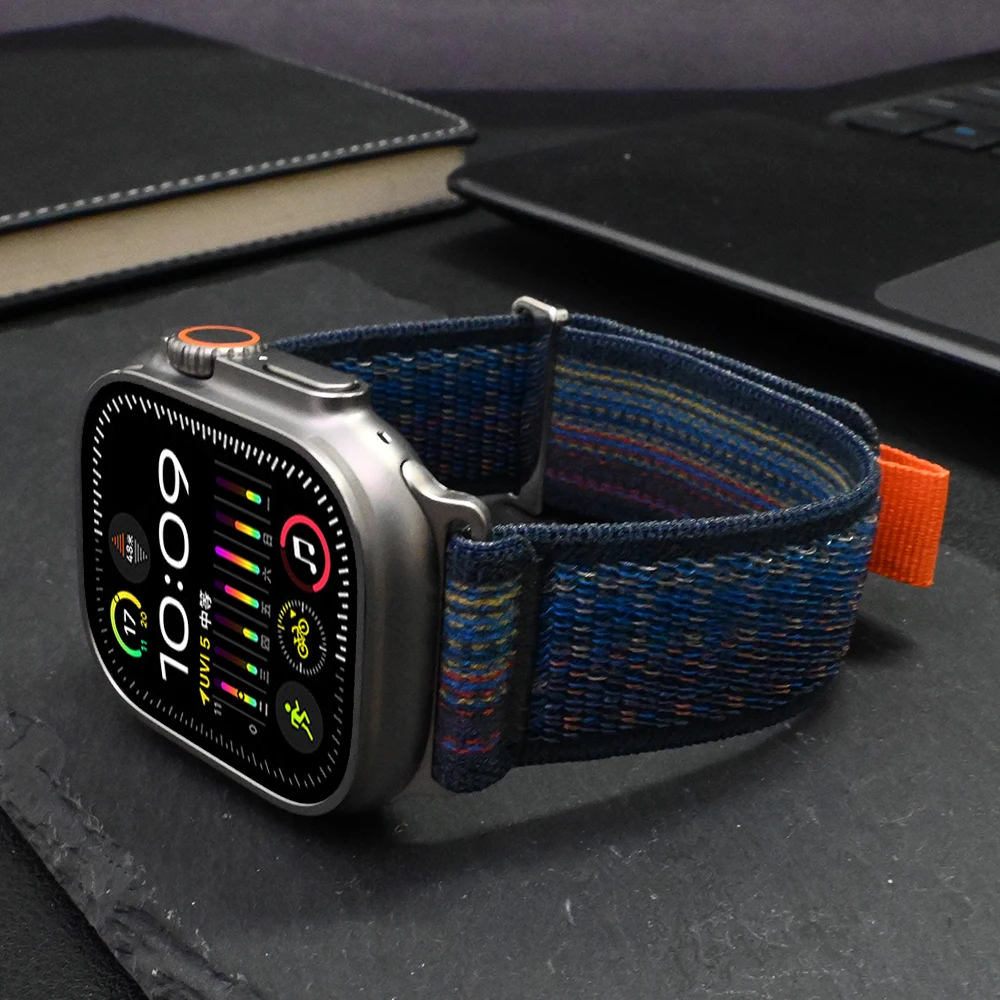 Apple Watch Ultra 2 1 용 트레일 루프 밴드, 49mm 스트랩, 45mm, 44mm, 42mm, Correa 팔찌, iWatch Series 9 8 7 6 5 4 Se 팔찌